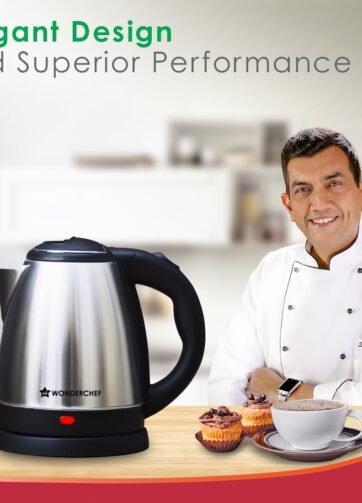 Wonderchef Acura Stainless-steel Electric Kettle | 1.5 L | Auto Shut-off | 360 Degree Swivel Base | Thermostat Control | Power Indicator | 1-year Warranty