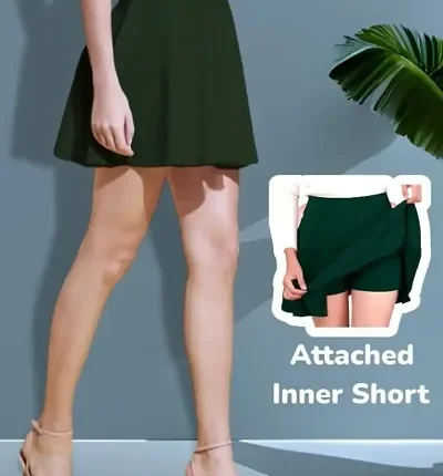 Women Fancy Girl Mini Skirt With Attached Short